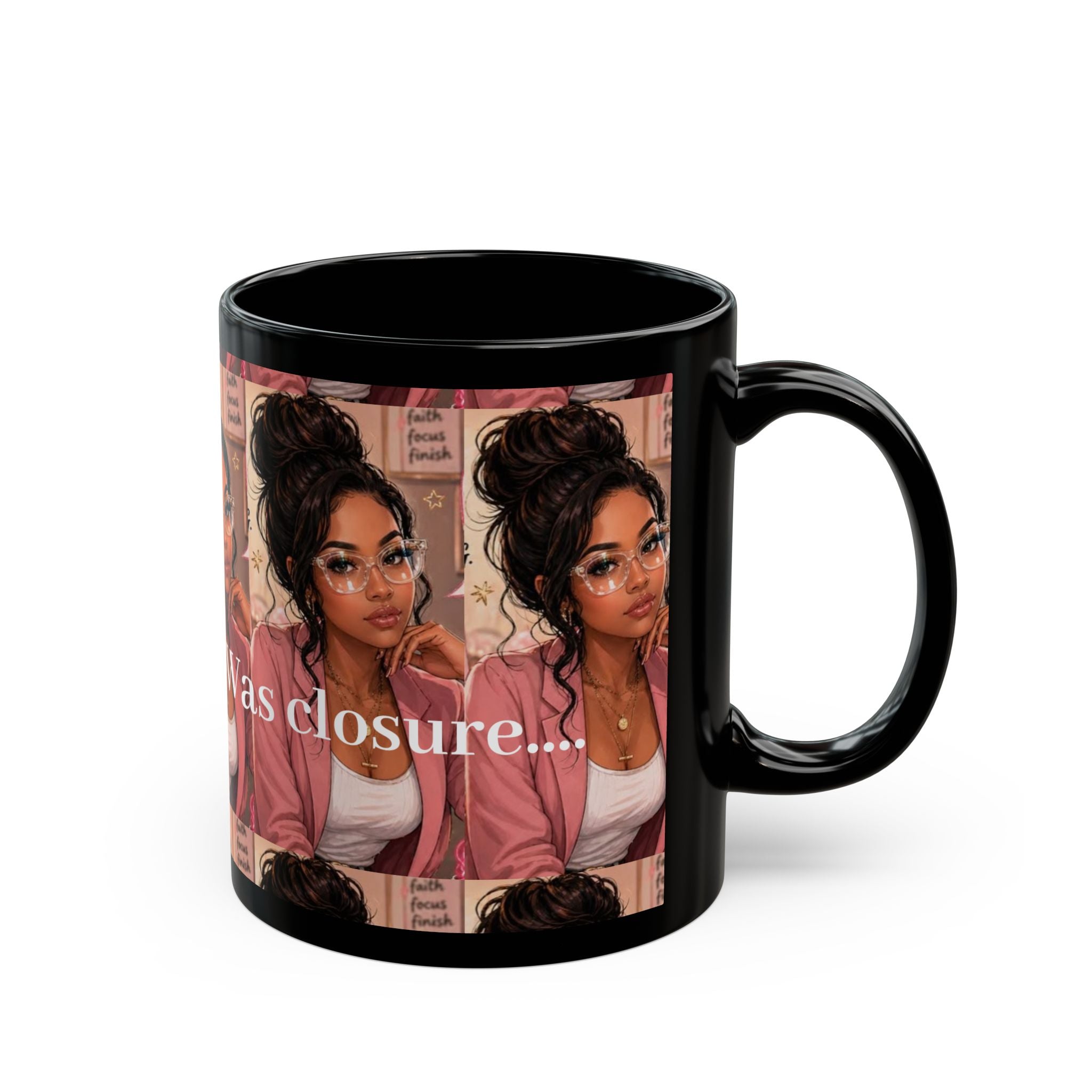 Closure Vibes Black Coffee Mug — ‘Was Closure…’ Illustration